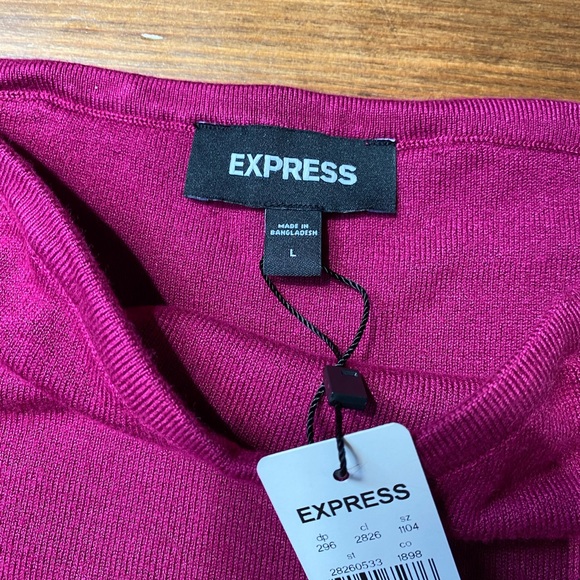 Express Ladies Fuchsia Sweater Strapless Top NWT - Picture 3 of 9